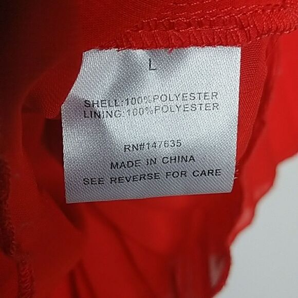 Romeo & Julie Red Chiffon Accordion Style Top L - Picture 6 of 8